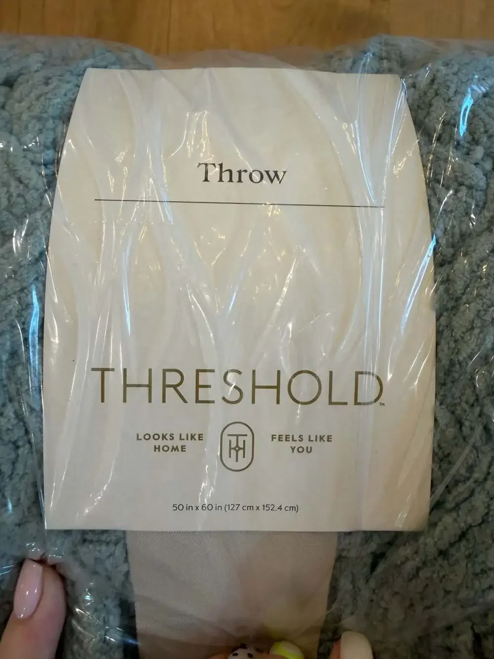 Threshold Cable Knit Throw Blanket Slate Blue 50x60 NEW